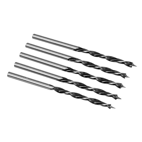 Image of Foyscr 5 Piece 3mm Brad Point Wood Drill Bits, Professional Carbon Steel, Clean Efficient Drilling