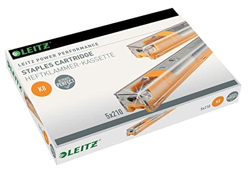 Image of Leitz 55920000 K8 Power Performance Stapler Cartridge, 40 Sheet Capacity, Strong Steel, 1050 Staples, Length 8 mm