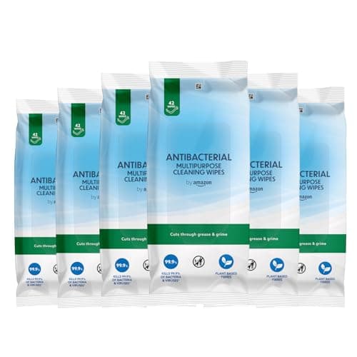 Image of by Amazon Antibacterial Multipurpose Cleaning Wipes, fresh, 252 Count, 42 count (Pack of 6)