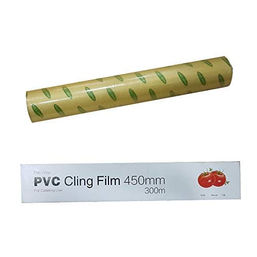 Image of Poly-Wrap Catering Use PVC Cling Film 450mm x 300m Majestic Sharp Cutting Edge Fridge Freezer Microwave