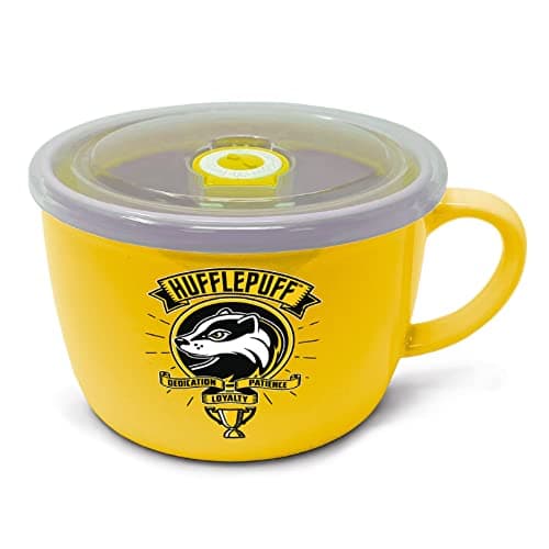 Image of Pyramid International Potter Soup and Snack Mug, Hufflepuff Badger Crest Design, 60cm0ml - Official Merchandise GP85901, Yellow