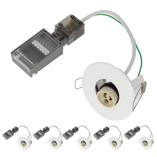 Image of EVOGES Fire Rated GU10 Downlight, Round, ⌀72mm Cutout, Matt White Finish, Mains 220-240V AC, IP20, Pack of 5