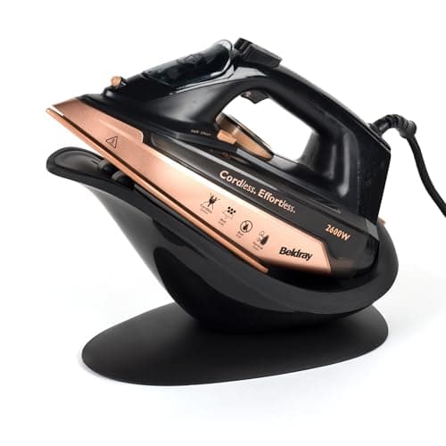 Image of Beldray 2 In 1 Handheld Steam Iron – Large Cordless Steam Station, Ceramic Soleplate, 300ml Water Tank, Anti-Calc Function, Use Corded/Cordless, Powerful Steam Burst, Spray Function, 2600W