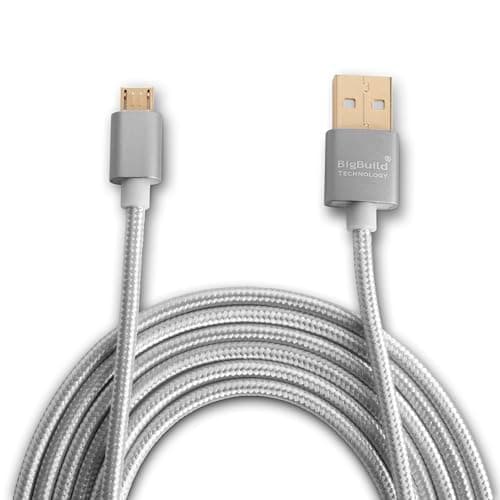 Image of BigBuild Technology SILVER 3-Metre Gold Plated USB Cable for TomTom Rider 40/400, 420/450, 50/500/550, TomTom Pro 7100/8375, 9100/Truck 5250 Sat Nav