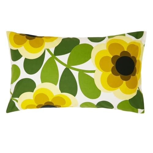 Image of Orla Kiely Bedding - Giant Water Lily 100% Cotton Duvet Cover Set - Lemon Twist (1 Pair Pillowcase (50cm x 75cm))