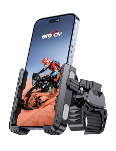 Image of GREFAY Bike Phone Holder Motorbike Phone Holder [1S Quick Release Robust Connections] Anti Shake Universal 360° Bicycle Handlebar Holder for iPhone 17 16 15 14 13 Samsung S23/S22 4.5-7" Smartphone
