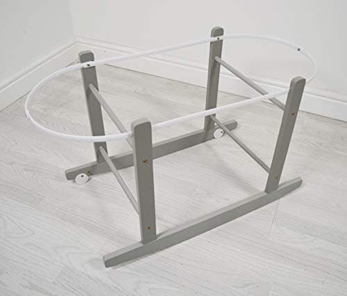 Image of Cuddles Collection Rocking Stands Moses Basket (Grey)