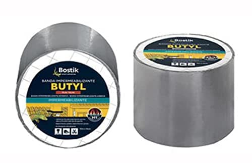 Image of Bostik, Self Adhesive Waterproofing Tape for a Variety of Elements Butyl Technology Aluminium 10cm x 10m Roll