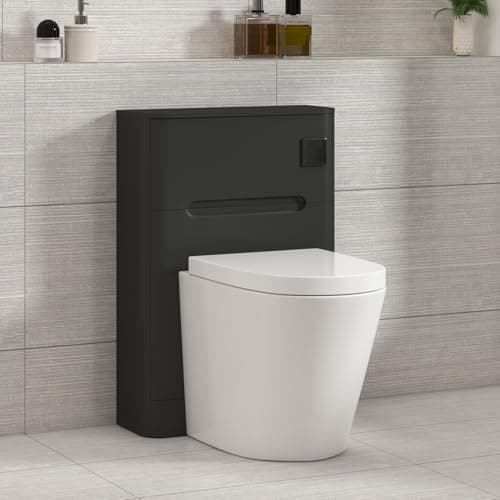 Image of Venice 550mm Matt Black BTW Back to Wall Toilet WC Unit