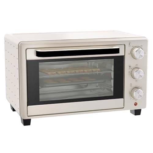 Image of HOMCOM Mini Oven, 21L Countertop Electric Grill, Toaster Oven with Adjustable Temperature, Timer, Baking Tray and Wire Rack, 1400W, Cream