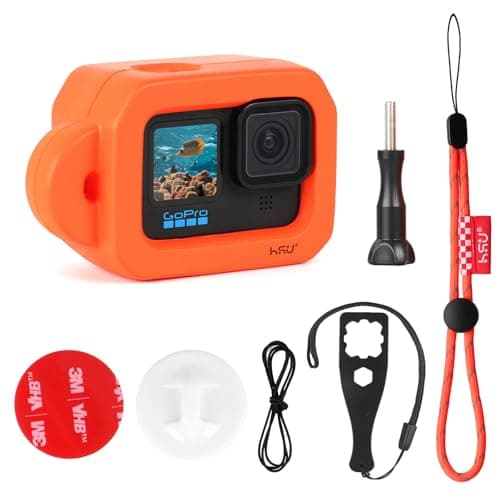 Image of HSU Floaty Case for GoPro Hero 13/12/11/10/9 Black, Floating Housing Accessory for Water Sports Surfing Swimming Diving (Orange)