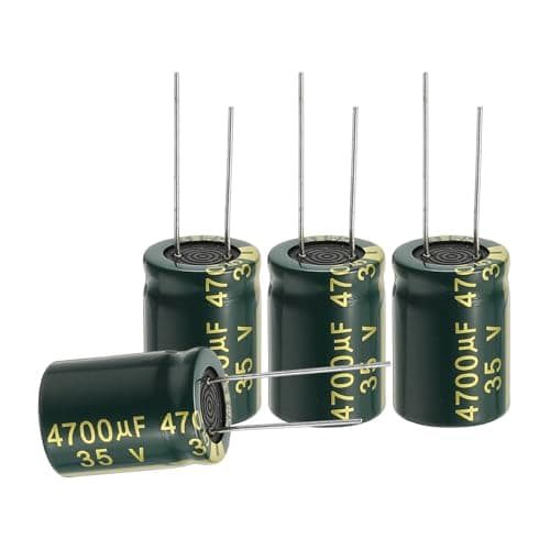 Image of sourcing map 12Pcs Electrolytic Capacitor High Frequency 4700UF 35V with Aluminum Radial Leads 18 x 25mm High Ripple Current Low Impedance