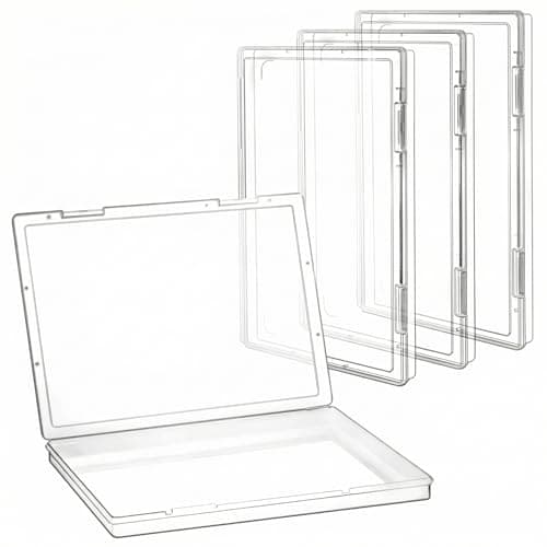 Image of QWORK® A4 Size Portable File Box, Clear Plastic, 4 Pack, Ideal for Documents, Magazines, Scrapbooks, Photos