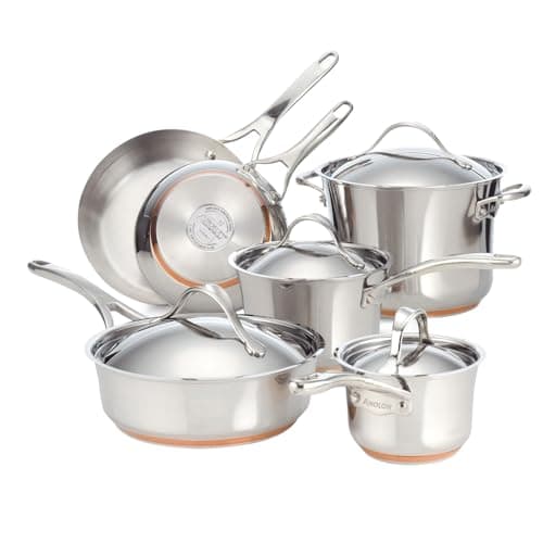 Image of Anolon Nouvelle Copper Stainless Steel 10-Piece Cookware Set