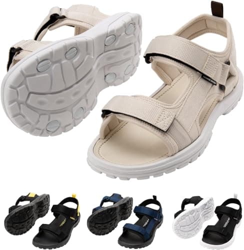 Image of Cressi Pete Sandal Sand/White 42 - Unisex sandal ideal for summer days at the beach, designed for comfort and convenience in the aquatic environment, White/Sand, 42