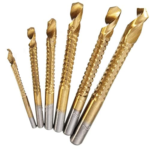 Image of Bestgle 6pcs HSS Twist Drill Bits, 3-8mm Titanium Coated Serrated Grooving Cutting Carpenter Side Cutting Tap Spiral Saw Drill Bit Woodworking Wood Metal Plastic Hole Holesaw Tool
