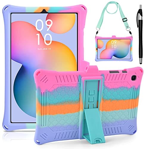 Image of KATUMO Silicone Case for Samsung Galaxy Tab S6 Lite 10.4 inch 2024 2022 2020 Tablet (SM-P620N / P625N / P610/P613/P615/P619) Soft Rubber Cover with Stylus Pen Shoulder Strap S6 Lite Case