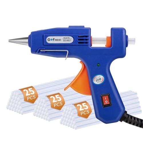 Image of Glue Gun with 75pcs Glue Sticks (7mm x 150mm), GOFRIEND 20W Hot Melt Glue Gun Upgraded Version, Fast Heating for Crafting, DIY, Arts & Crafts, Sealing, Home Repairs, Cards, and Glass