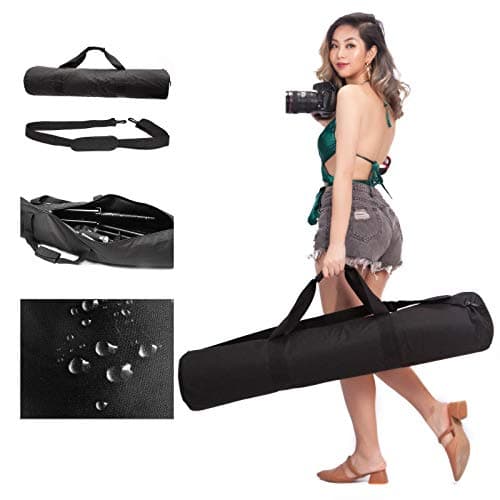 Image of BOLLUMA Tripod Bag 39in Case Foam Padded - 1680D Nylon - Adjustable Shoulder Strap - 100cm x 20cm - Large Sturdy Storage Bag for Photography Equipment Monopod Light Stand