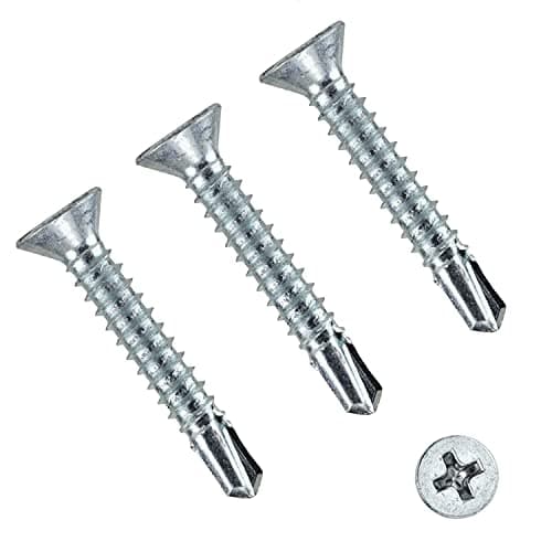 Image of TERF® Self Drilling Countersunk Screws 3.5 X 32mm Self Tapping Phillips Drive Screw for Plasterboard Wood Metal Sheet Steel Sheet Roofing Window - Pack of 100