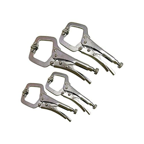 Image of Tooltime 4 Pc 4" (100mm) & 6" (150mm) Adjustable C Clamps Locking Mole Grip C-clamp Welding Pliers