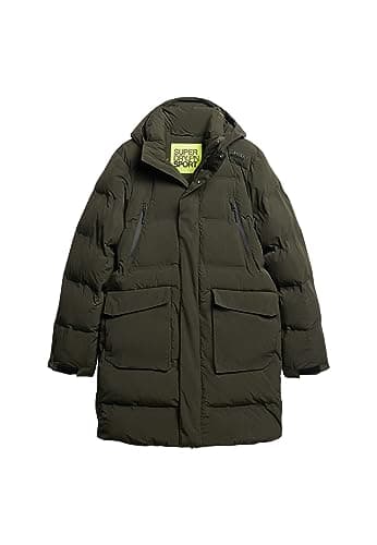 Image of Superdry COAT HOODED LONGLINE PADDED JACKET Surplus Goods Olive L MAN, Surplus Goods Olive, L