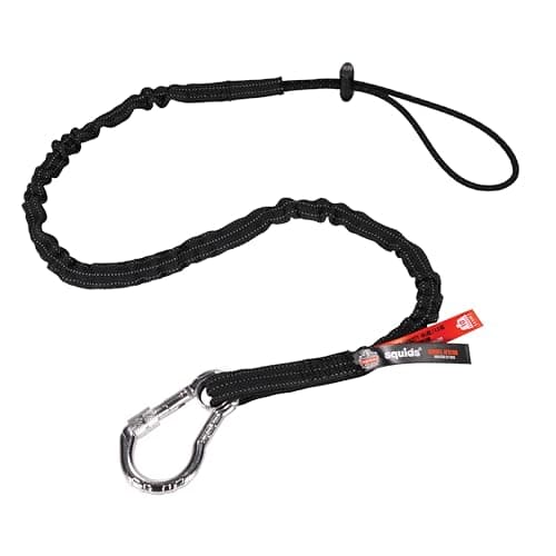Image of Ergodyne - 19002 Squids 3100 Tool Lanyard with Single Carabiner and Adjustable Loop End, Standard Length, Black