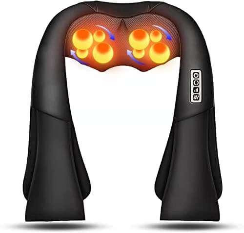 Image of Shiatsu Neck and Shoulder Massager, AERLANG Back Massager with Heat, Deeper Tissue 4D Kneading Massage for Shoulder, Neck and Back, Use at Home, Office, Car - Birthday Gift for Women/Men/Mom/Dad