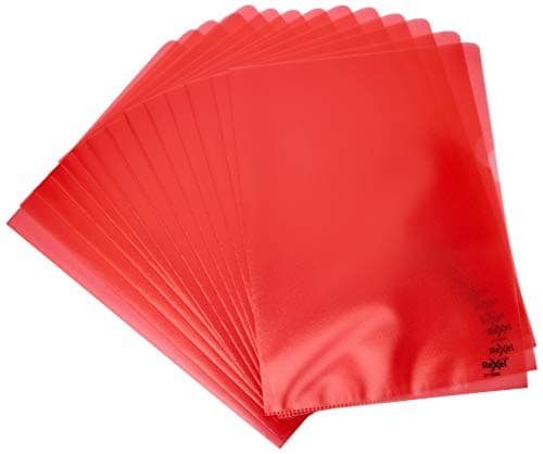 Image of Rexel Quality A4 Document Folder, Red Embossed, 115mic, Cut Flush, Copy Safe, Pack of 100, 2115636