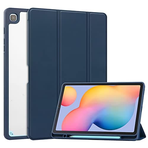 Image of VOVIPO Slim Case for Samsung Galaxy Tab S6 Lite 10.4 inch 2022 (SM-P613/P619) & 2020 (SM-P610/P615),Shockproof Cover with Clear Transparent Back Shell with S Pen Holder-Navy