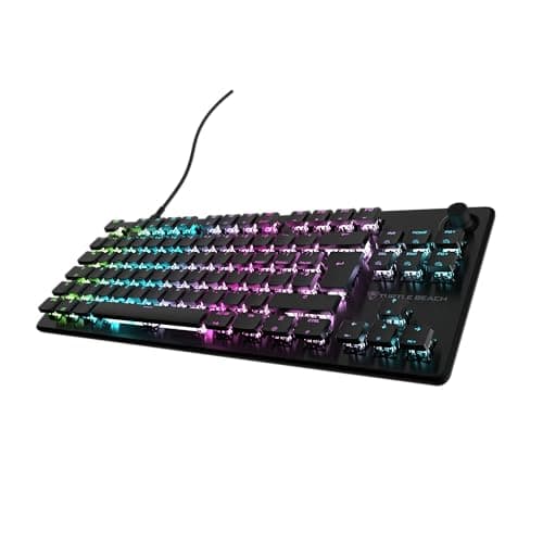 Image of Turtle Beach Vulcan II TKL Black RGB Tenkeyless Mechanical PC Gaming Keyboard – UK Layout, Hot-Swappable Linear Switches, Per-Key RGB lighting, Volume Wheel, Sound Dampening, Anti-Ghosting