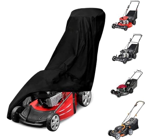 Image of Lawnmower Cover for AL-KO Easy 4.20 P-S 2014-2023 2024 2025 2026+, Universal Lawn Mower Covers Waterproof Windproof Anti-UV Oxford Outdoor Protector Storage,A/Black