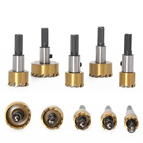 Image of TOPWAY HSS Hole Saw Set 5PCs, 16-30mm High Grade 4341 Steel Metal Core Cutter Opener Drill Bits Circular Cutting Tool for Stainless Steel Copper Iron Plastic Wood PVC 122401