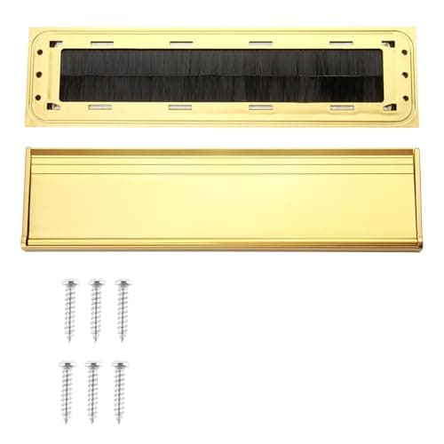 Image of 11.48 Inch Letterplate Golden Letterbox Cover for uPVC, Composite or Wooden Doors, Premium Draught Proof Postal Letterbox, Letter Box Catcher with Seal, Blocks Drafts, Dust & Debris, Easy Install