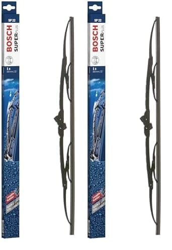 Image of Bosch Wiper Blade Super Plus SP22, Length: 550mm − Single Front Wiper Blades (Pack of 2)