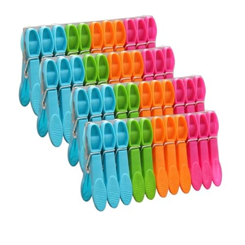 Image of 48PCS Clothes Pegs For Washing Line, Beach Towel Clips Washing Pegs, Plastic Laundry Pegs Washing Clothes Clip, for Garden, Sunbeds Sun Loungers Pool Chairs (4 Colors)
