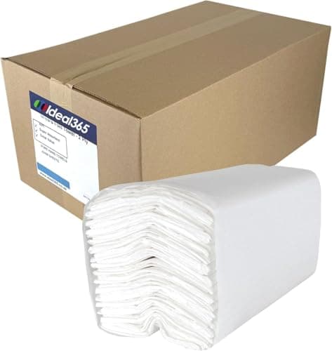 Image of Ideal365 White C-Fold Hand Towels – 2-Ply Premium Paper Towels, 2430 Sheets (15 Sleeves), White – Soft, Strong & Flushable for Washrooms & Commercial Use