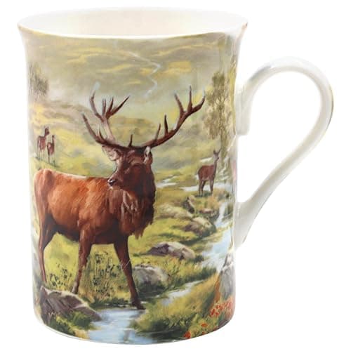 Image of The Leonardo Collection Stag Mug Macneil Studios, Tea and Coffee Mugs for Hot Drinks | Fine China Printed Mugs for Kitchen & Home | Reusable Ceramic Cups for Every Occasion | Gifts for Women & Men