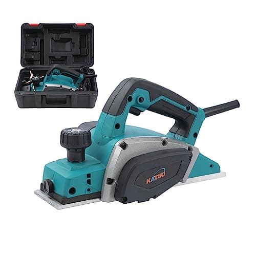 Image of KATSU Electric Planer 600W Handheld Corded Wood Planer with 82mm Planing Width and 1mm Chip Depth, for Woodworking Home Door Furniture