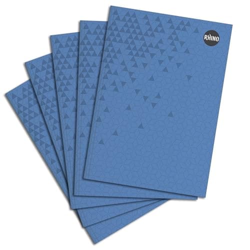 Image of Rhino A4 Blue Notebook, 192-Page / 8mm Lined Writing Book, 5-Pack, Hardback & Casebound Pad, School & Office Stationery Supplies