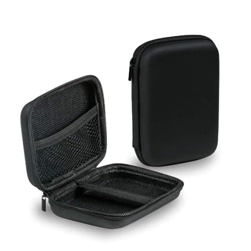 Image of Hard Drive Case 2 Pack, 2.5 Inch Shockproof and Waterproof Hard Drive Bag, Multi-Function Storage Carrying Universal Travel Case for Small Electronics and Accessories Black