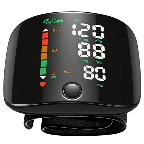 Image of Wrist Blood Pressure Monitor, Automatic Accurate Blood Pressure Machine with Voice Broadcast, Rechargeable Bp Monitor with LED Touch Screen Memory Function Compact Portable or Home Travel Office