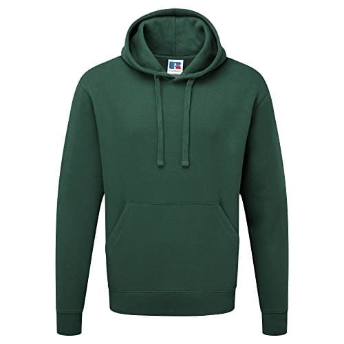 Image of Russell Mens Authentic Hooded Sweatshirt / Hoodie (XL) (Bottle Green)