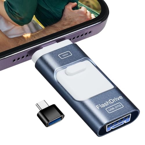 Image of AXFEE 4 in 1 USB Flash Drive - 64GB, Multi-Port Thumb Drive with iOS/USB 3.0/Micro USB/Type-C, Storage and Backup for TV, Car, Phone, Laptop, Chromebook