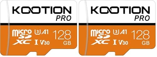 Image of KOOTION 128 GB Micro SD Card, 4K Camera Pro, UHD Video for GoPro, Action Camera, Drone, Smartphone, R/W up to 90/35 MB/s MicroSDXC Memory Card UHS-I U3 A1 V30 (Pack of 2)