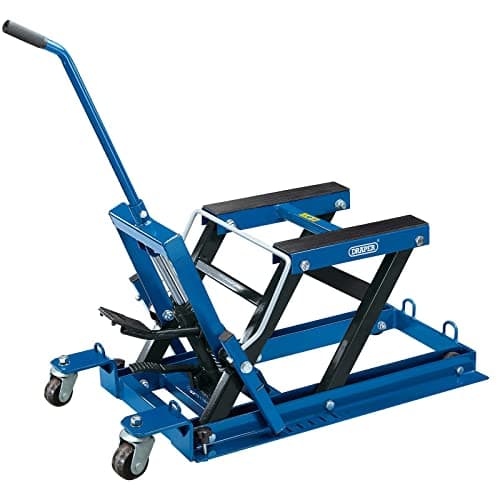 Image of Draper 37777 Hydraulic Motorcycle and ATV Lift, Blue and Black, 680kg