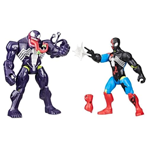 Image of MixMashers Marvel Venom vs. Venomized Spider-Man Customised Action Figure & Accessories 2-Pack, Purple, Red