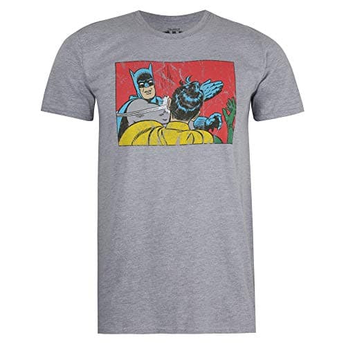 Image of Cotton Soul DC Comics Batman Slap Unisex T Shirt, Grey Heather, X-Large