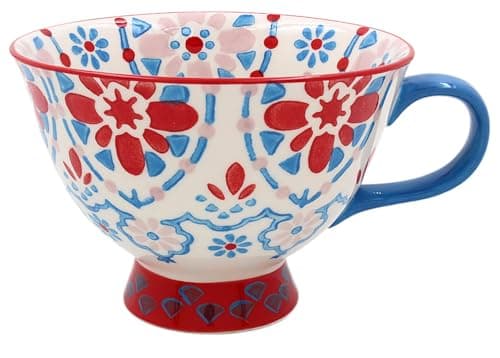 Image of Lesser & Pavey Hand Painted Footed Mug for Home & Kitchen | Newly Designed Mugs for Tea & Coffee | Lovely Cup for Mens Gifts & Birthday Gifts for Women, White