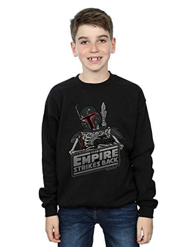 Image of Absolute Cult Star Wars Boys Boba Fett Skeleton Sweatshirt Black 5-6 Years